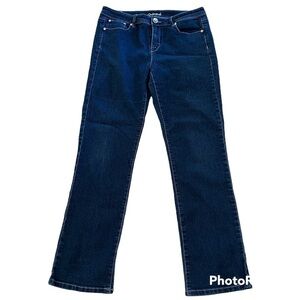 𝅺clash relaxed fit mid rise jeans, 11/12 embroidered back pockets